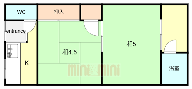 御影石町2丁目連棟住居の間取り写真