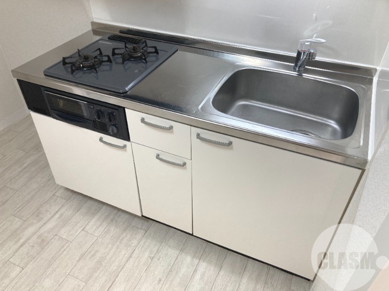 キッチン　２口コンロ＋グリル付きシステムキッチン♪