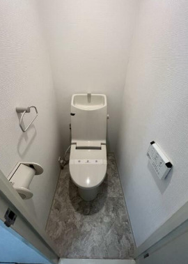 トイレ　落ち着いた色調のトイレです