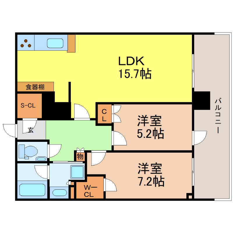 地下鉄鶴舞線 伏見駅 徒歩5分 29階建 築4年の間取り写真