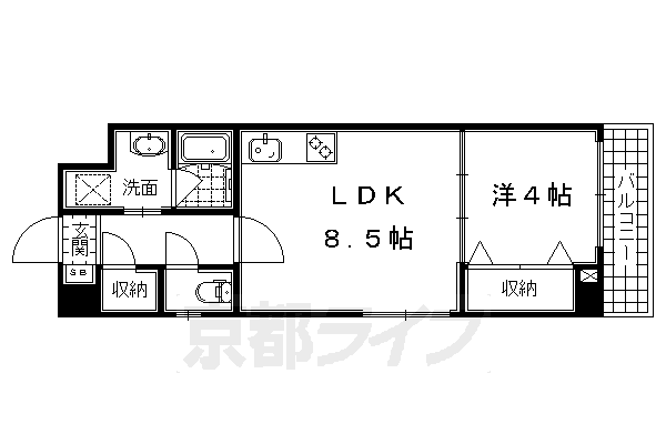 近鉄京都線 桃山御陵前駅 徒歩3分 4階建 築11年の間取り写真