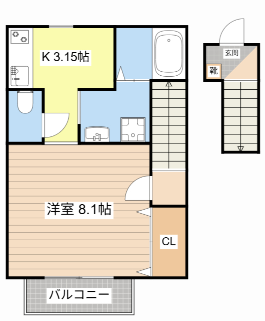 ＪＲ東海道本線 栗東駅 徒歩34分 2階建 築17年の間取り写真