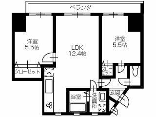 ＪＲ鳴門線 教会前駅 徒歩54分 6階建 築30年の間取り写真