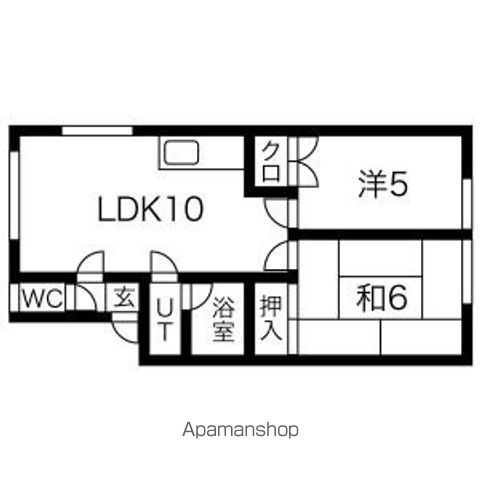 ＪＲ函館本線 稲積公園駅 徒歩13分 2階建 築37年の間取り写真