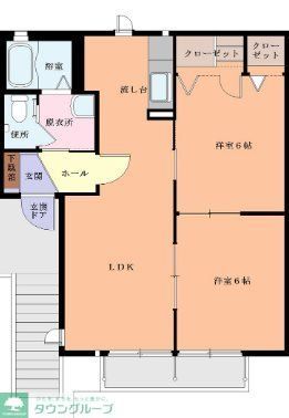西武新宿線 新狭山駅 徒歩15分 2階建 築24年の間取り写真