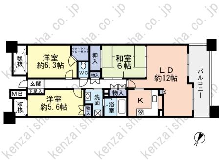 五橋パークホームズ仙台中央の間取り