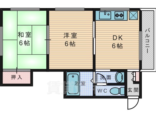 枚方市東香里新町のマンションの間取り