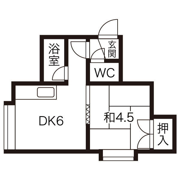 札幌市白石区栄通のアパートの間取り