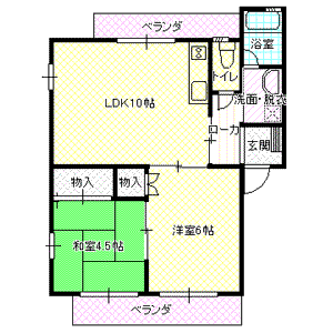 Ｗｏｏｄｙマンション５の間取り