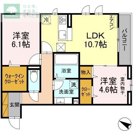 市川市稲荷木のアパートの間取り