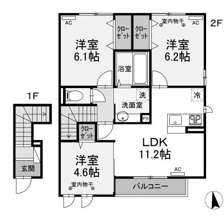 古河市諸川のアパートの間取り