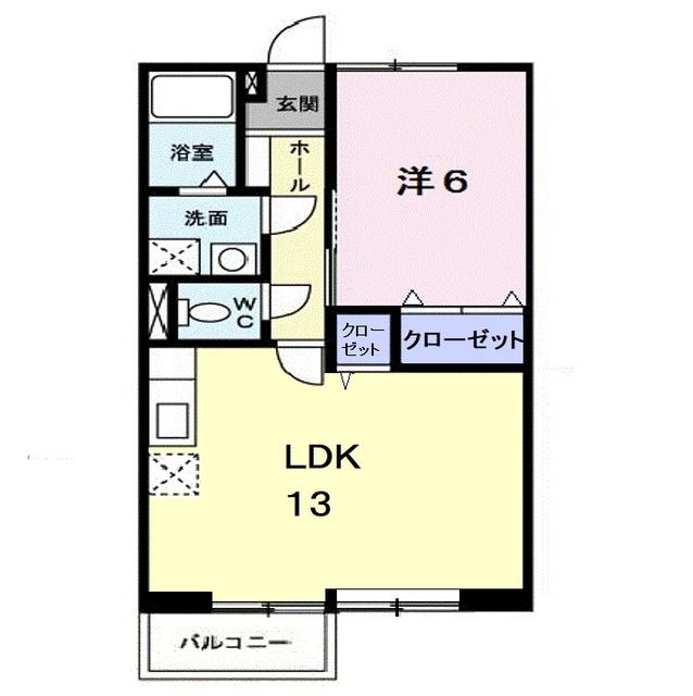 福山市新市町大字戸手のアパートの間取り