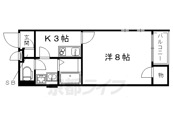 向日市森本町のアパートの間取り