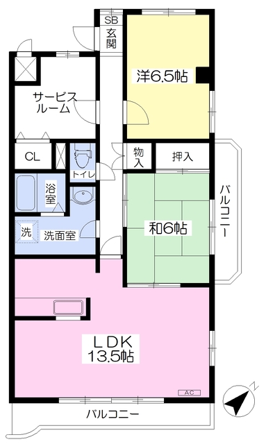 ジュネスＫＵＢＯＴＡIIの間取り