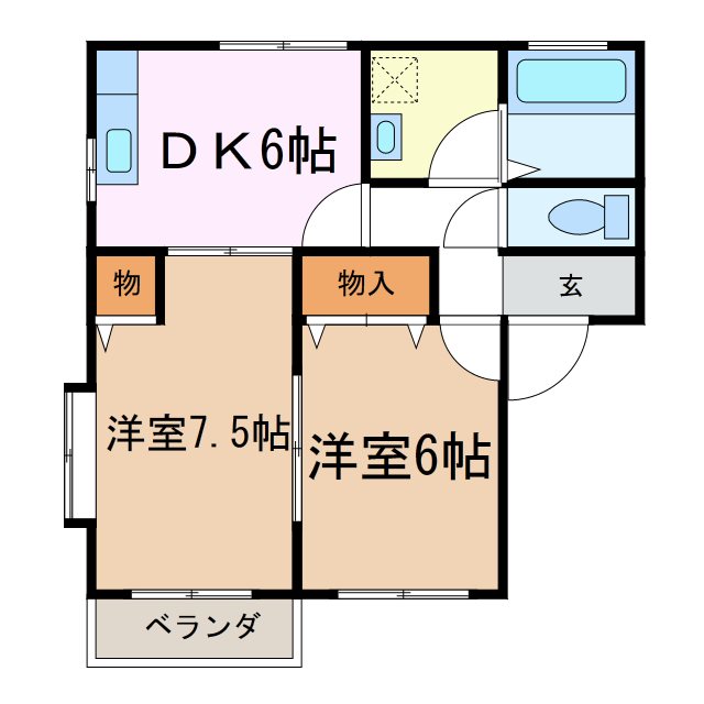 松本市大字惣社のアパートの間取り