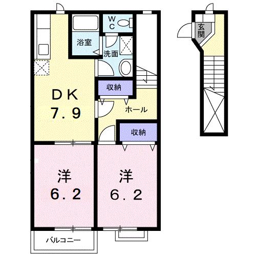 東かがわ市川東のアパートの間取り