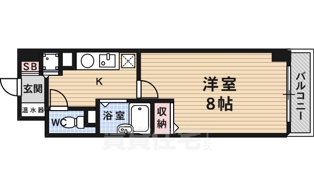 京都市伏見区竹田段川原町のマンションの間取り