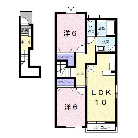 ＹＫハドソン小田Ｂの間取り