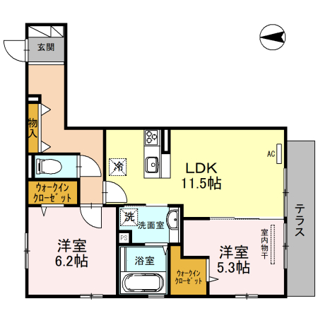 八尾市春日町のアパートの間取り