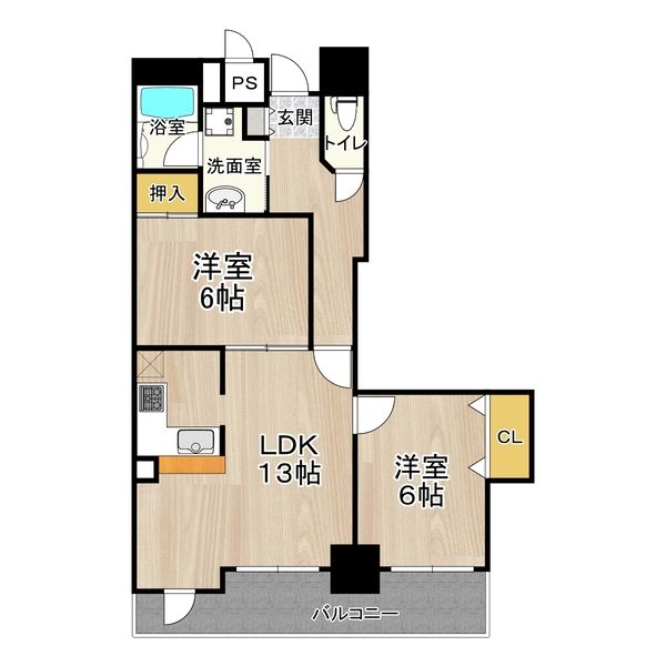 大阪市住之江区緑木のマンションの間取り