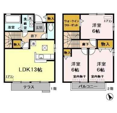 【カーサフロレスタＣの間取り】