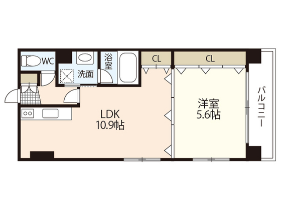 広島市中区十日市町のマンションの間取り