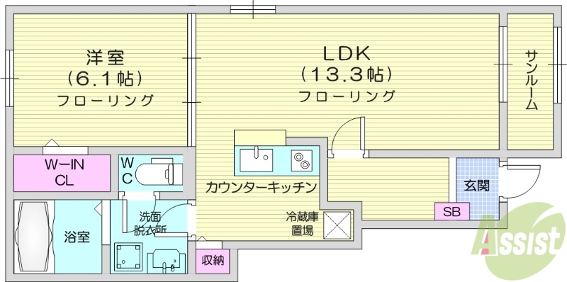 「仮称」ニューライズ塩竈2の間取り