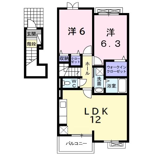 富津市青木のアパートの間取り