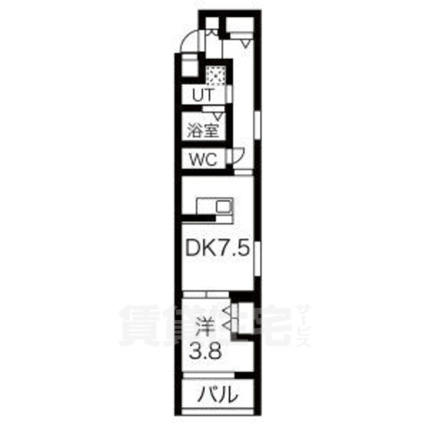 京都市南区四ツ塚町のマンションの間取り