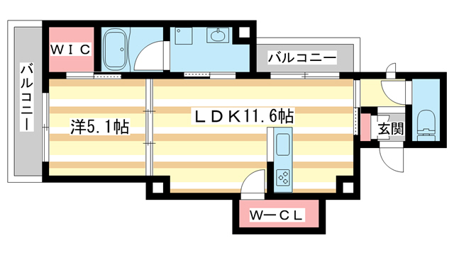 奈良市西大寺本町のアパートの間取り