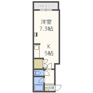 札幌市豊平区中の島二条のマンションの間取り