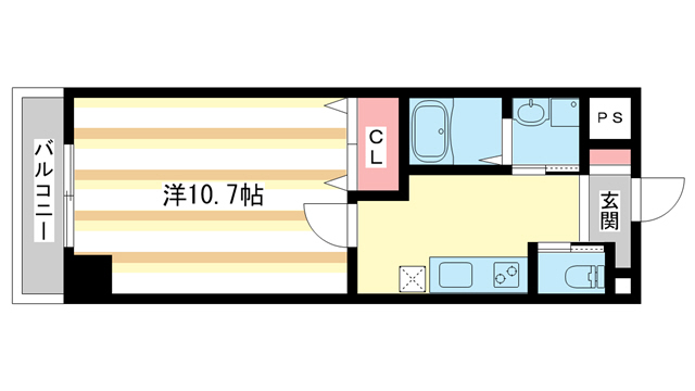 奈良市西大寺南町のマンションの間取り