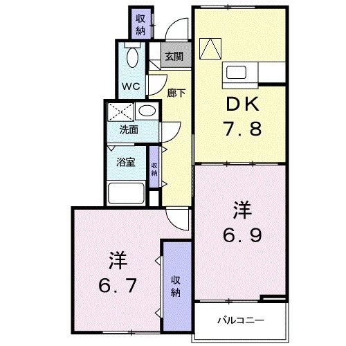 宮津市字波路のアパートの間取り