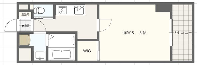 神戸市中央区脇浜町のマンションの間取り