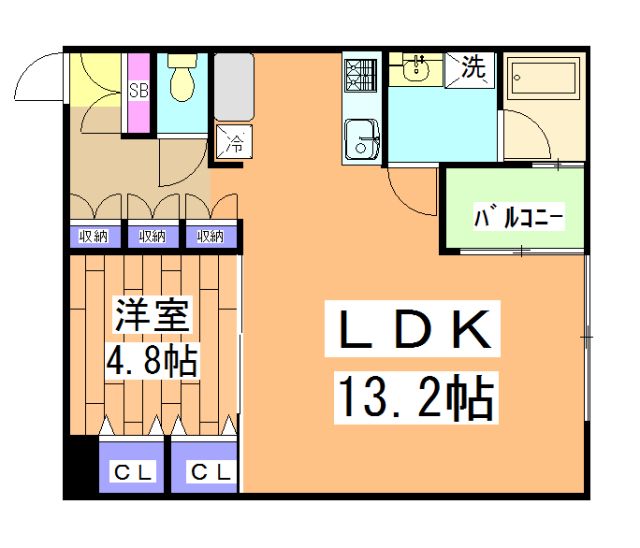 京都市中京区西ノ京職司町のマンションの間取り