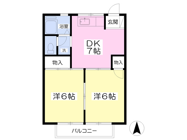 東原ハイツ２号棟の間取り