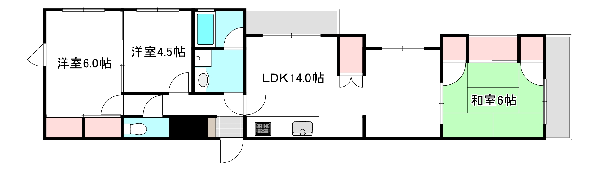 ハイツ山沖の間取り