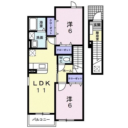 太宰府市御笠のアパートの間取り