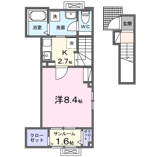 金沢市大額のアパートの間取り