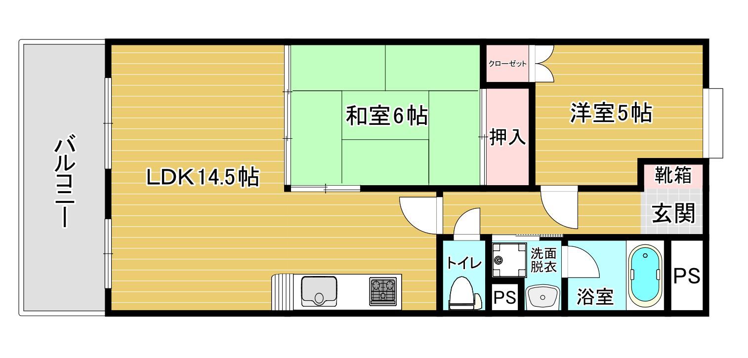 福岡市東区箱崎ふ頭のマンションの間取り