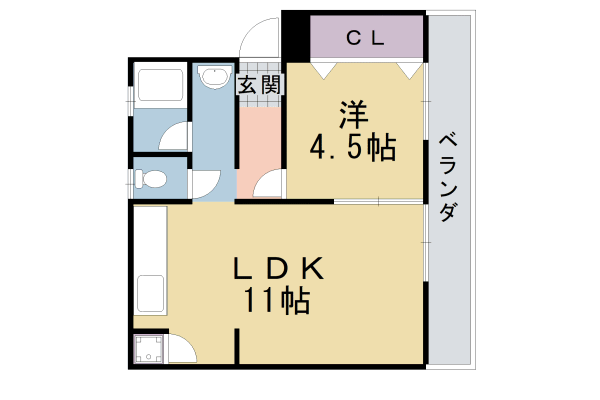 亀岡市追分町のマンションの間取り