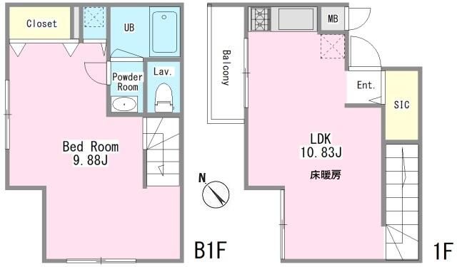 世田谷区赤堤のマンションの間取り