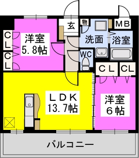 カーサ宮ノ前IIの間取り