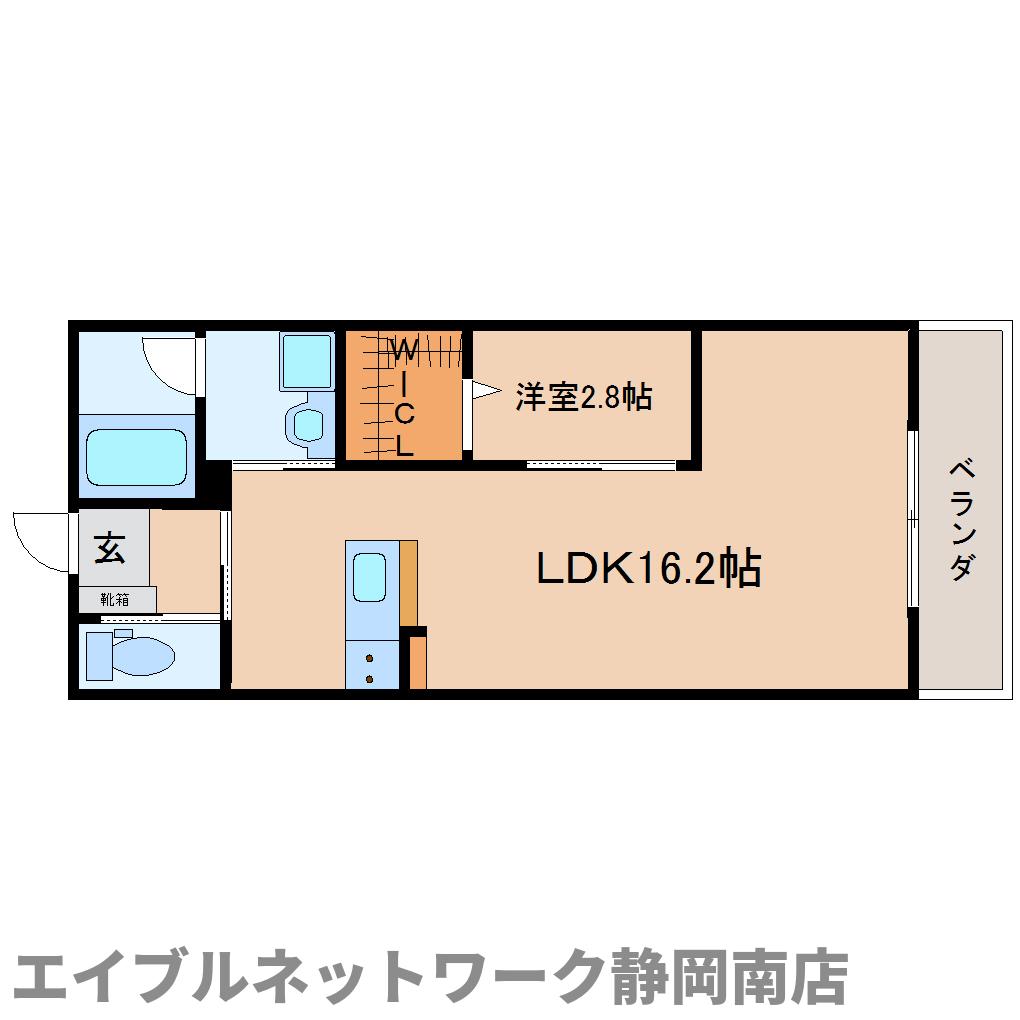 静岡市駿河区稲川のマンションの間取り