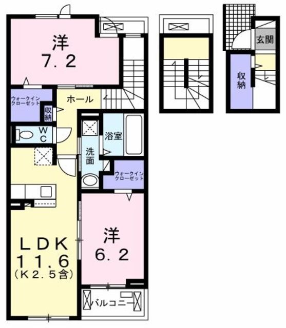 青梅市今寺のアパートの間取り