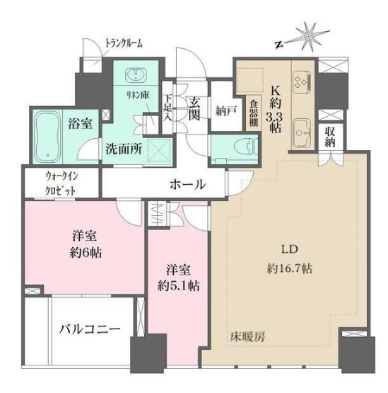 クラッシィタワー新宿御苑の間取り