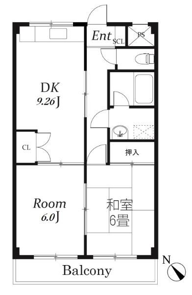 川越市寿町のマンションの間取り