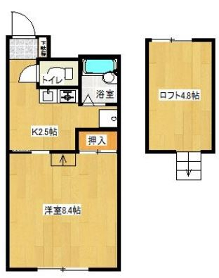 久留米市野伏間のアパートの間取り