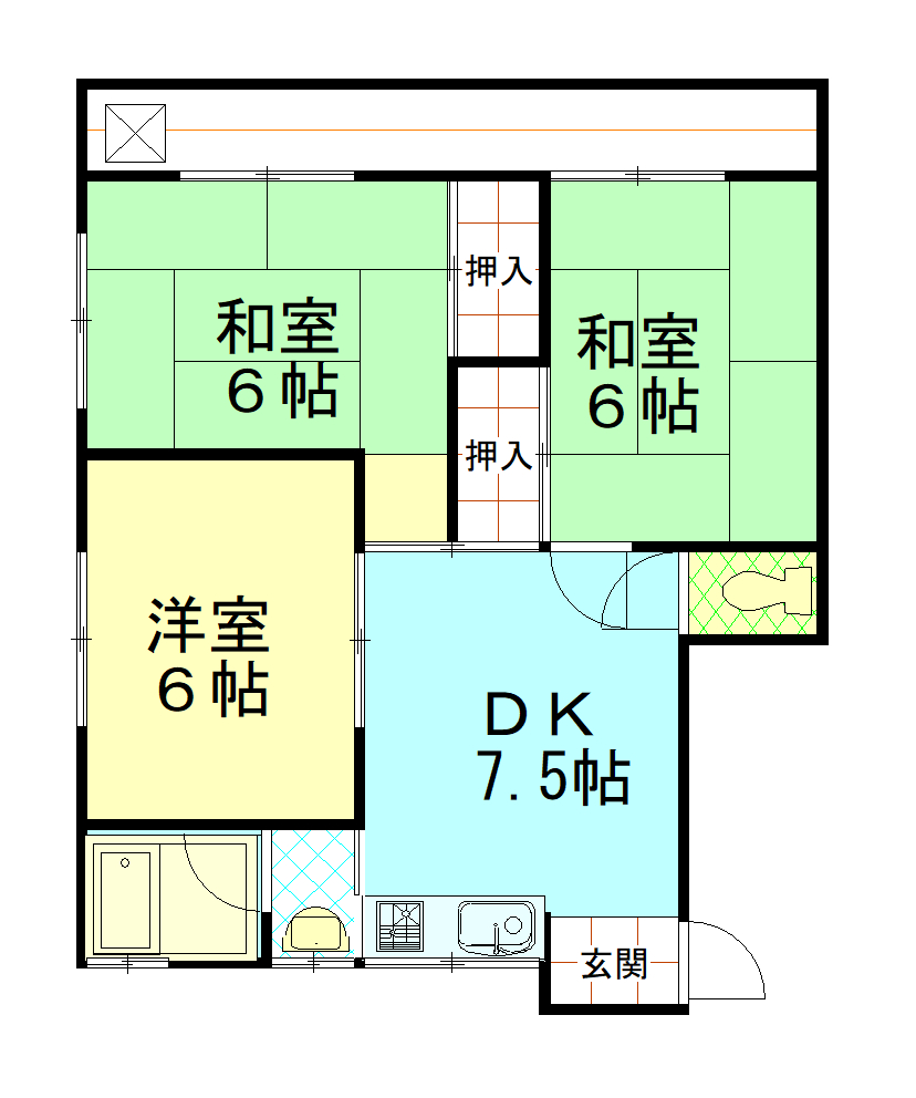 ハイツサンパレスAの間取り