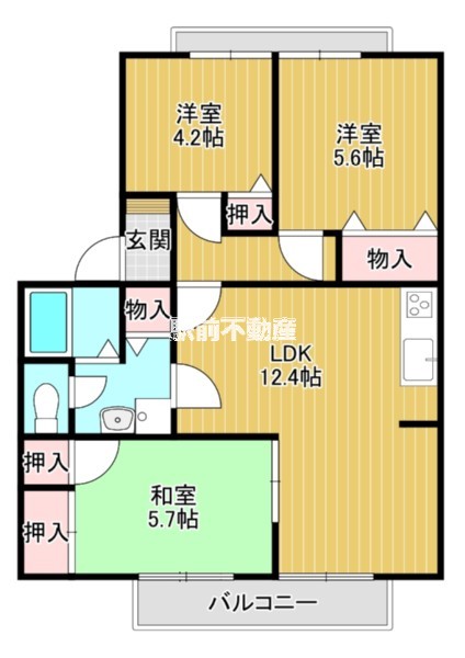 セジュールウイングＤ棟の間取り